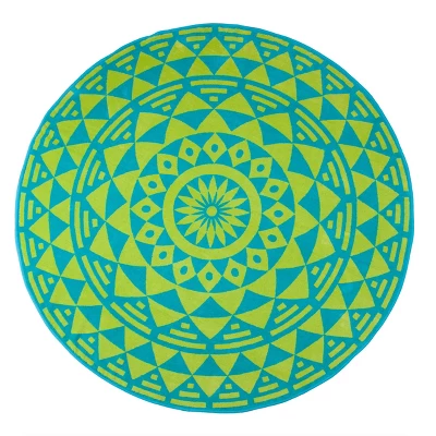 Round Floral Paisley Oversized 60" Cotton Beach Towel By Blue Nile Mills 8 Round Floral Paisley Oversized 60" Cotton Beach Towel By Blue Nile Mills - Image 6