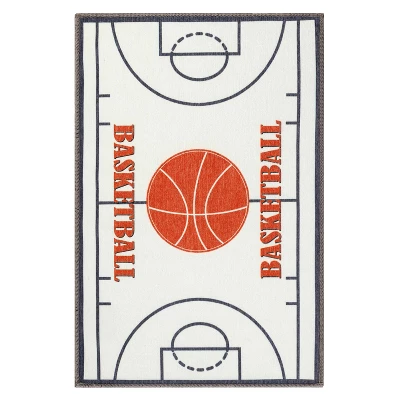 Basketball Non-Slip Kids Playroom Nursery Washable Indoor Area Rug By Blue Nile Mills 8 Basketball Non-Slip Kids Playroom Nursery Washable Indoor Area Rug By Blue Nile Mills - Image 6