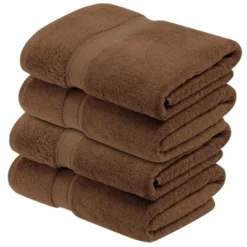 Premium Cotton 800 GSM Heavyweight Plush Luxury 4 Piece Bathroom Towel Set By Blue Nile Mills -Home Decor Store GUEST 9a0f8b31 b2f3 409a 9608 ccbde03a1804