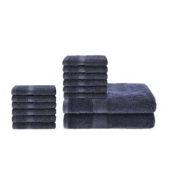 2 Piece Bath Towel And 12 Piece Face Towel Set, Rayon From Bamboo And Cotton, Plush And Thick, Solid Terry Towels With Dobby Border By Blue Nile Mills -Home Decor Store GUEST 9f521572 0799 4634 9360 645c9fa43606