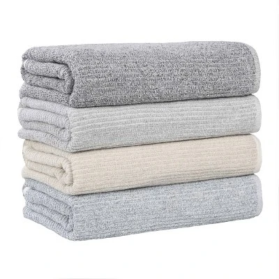 Viscose Cotton Blend Medium Weight Soft Textured Ribbed Towel Set By Blue Nile Mills 8 Viscose Cotton Blend Medium Weight Soft Textured Ribbed Towel Set By Blue Nile Mills - Image 6