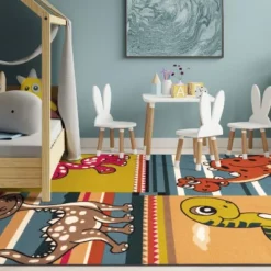 Dinoventure Dinosaurs Non-Slip Kids Playroom Decor Washable Indoor Area Rug By Blue Nile Mills -Home Decor Store GUEST a2be313b 5132 4b51 a0e3 f1671e23e370