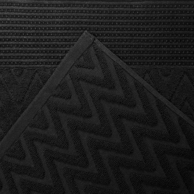 Cotton 6-Piece Bath Towel Set, Soft Plush Quick Dry Decorative, Thick And Durable, Modern Chevron Highly Absorbent Jacquard Design By Blue Nile Mills 4 Cotton 6-Piece Bath Towel Set, Soft Plush Quick Dry Decorative, Thick And Durable, Modern Chevron Highly Absorbent Jacquard Design By Blue Nile Mills - Image 2