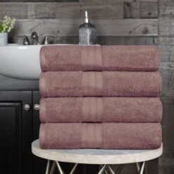 Cotton Solid Highly-Absorbent 4-Piece Bath Towel Set By Blue Nile Mills -Home Decor Store GUEST a7309bb2 69f0 432b 9ca2 aaf9aea83056