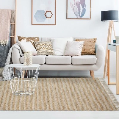 Handwoven Eco-Friendly Jute And Cotton Chevron Tassel Indoor Area Rug Or Runner By Blue Nile Mills 8 Handwoven Eco-Friendly Jute And Cotton Chevron Tassel Indoor Area Rug Or Runner By Blue Nile Mills - Image 6