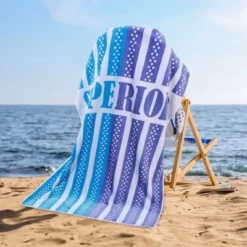 Striped Superior Cotton Large Oversized Beach Towel By Blue Nile Mills -Home Decor Store GUEST b1569de4 a27c 4868 89da 806519e59949