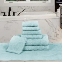 Luxury Cotton 8 Piece Bath, Hand, And Face Towel Set With Bath Mat And Bath Mitt By Blue Nile Mills 14 Luxury Cotton 8 Piece Bath, Hand, And Face Towel Set With Bath Mat And Bath Mitt By Blue Nile Mills -Home Decor Store GUEST b22748ac 8844 47ad 9647 0ad739344c50