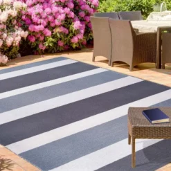 Modern Classic Coastal Stripes Indoor/ Outdoor Area Rug By Blue Nile Mills -Home Decor Store GUEST b2f0c90d 4655 4438 8293 10b179e2c8ef