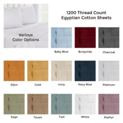 1200-Thread Count Cotton Deep Pocket Sheet Set - Blue Nile Mills 15 1200-Thread Count Cotton Deep Pocket Sheet Set - Blue Nile Mills -Home Decor Store GUEST b50be8cc 047b 4553 b543 5300318b776b