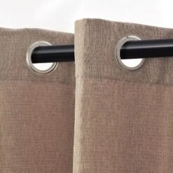 Modern Classic Linen Pattern Room Darkening Blackout Curtains, Set Of 2 By Blue Nile Mills