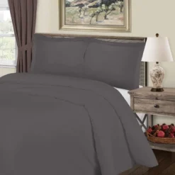 Luxury Cotton Blend Solid 3 Piece Duvet Cover Set By Blue Nile Mills