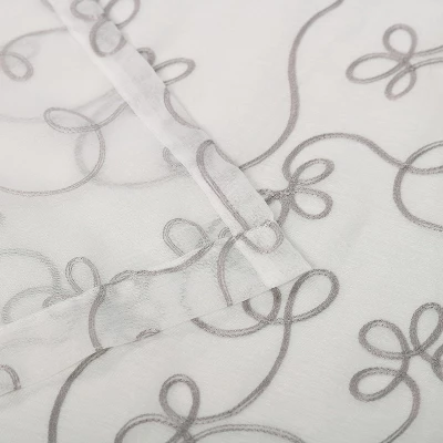 Superior Sheer Bohemian Floral Scroll Curtain Set With 2 Panels By Blue Nile Mills 4 Superior Sheer Bohemian Floral Scroll Curtain Set With 2 Panels By Blue Nile Mills - Image 2