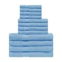 Modern Eco-Friendly Cotton Absorbent 12-Piece Assorted Towel Set - Blue Nile Mills -Home Decor Store GUEST c1d64f87 d880 4076 a044 ba2d9178d7fb