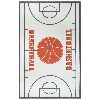 Basketball Non-Slip Kids Playroom Nursery Washable Indoor Area Rug By Blue Nile Mills 9 Basketball Non-Slip Kids Playroom Nursery Washable Indoor Area Rug By Blue Nile Mills - Image 7