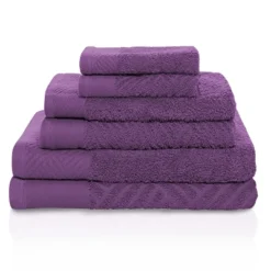 Basketweave Jacquard Cotton Modern Absorbent 6-Piece Towel Set By Blue Nile Mills -Home Decor Store GUEST c9330b47 f290 4615 a018 7aeab351a074