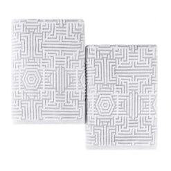 Cotton Modern Geometric Jacquard Soft Highly-Absorbent Bath Sheet Set Of 2 By Blue Nile Mills -Home Decor Store GUEST d0520a43 23da 419c 95d7 a91534a05d99