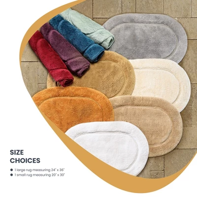 Plush And Absorbent Non-Slip Cotton Oval 2-Piece Bath Rug Set By Blue Nile Mills 8 Plush And Absorbent Non-Slip Cotton Oval 2-Piece Bath Rug Set By Blue Nile Mills - Image 6