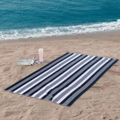Maui Striped Cotton Oversized Reversible Beach Towel By Blue Nile Mills -Home Decor Store GUEST d1592d2b 4c01 40f3 a00d 2387c2095673