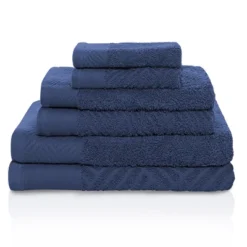 Basketweave Jacquard Cotton Modern Absorbent 6-Piece Towel Set By Blue Nile Mills -Home Decor Store GUEST d1b8823d 016c 4399 aadf 9d8fcb27d04e