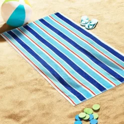 Stripe Cotton Oversized Beach Towel By Blue Nile Mills