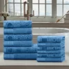 Modern Combed Cotton Honeycomb Jacquard And Solid Plush Towel Set By Blue Nile Mills -Home Decor Store GUEST d909ad12 e415 45b5 89c1 46446f56de21