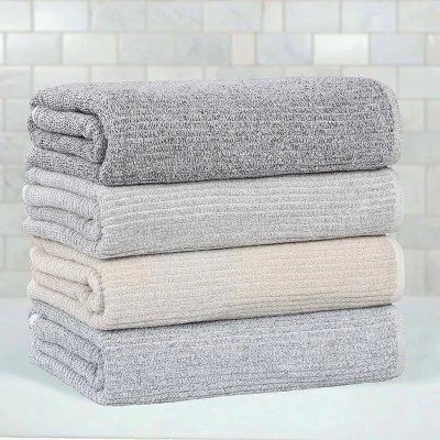 Viscose Cotton Blend Medium Weight Soft Textured Ribbed Towel Set By Blue Nile Mills 9 Viscose Cotton Blend Medium Weight Soft Textured Ribbed Towel Set By Blue Nile Mills - Image 7