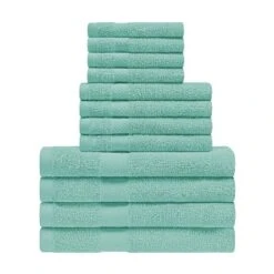 Modern Eco-Friendly Cotton Absorbent 12-Piece Assorted Towel Set - Blue Nile Mills -Home Decor Store GUEST db30e2dc 64ca 4e26 8e2a c8c011623188