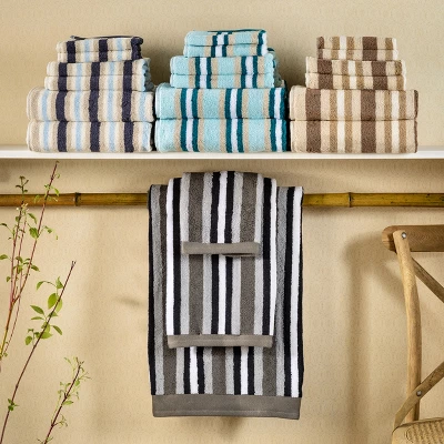Cotton Modern Stripe 2-Piece Quick Drying Bath Towel Set By Blue Nile Mills 6 Cotton Modern Stripe 2-Piece Quick Drying Bath Towel Set By Blue Nile Mills - Image 4