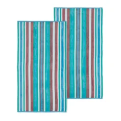 Textured Cotton Oversized Stripe Beach Towels (Set Of 2) By Blue Nile Mills -Home Decor Store GUEST e5871eac 7caf 45bb 8cfa 8f0fbda61135