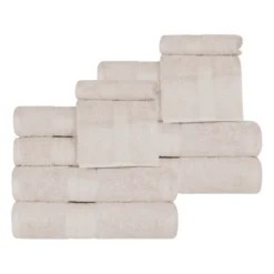 Cotton Plush Highly-Absorbent Heavyweight Luxury 12 Piece Assorted Towel Set By Blue Nile Mills -Home Decor Store GUEST e7128a4b 97e6 45e5 b37b bdac9f6ca210