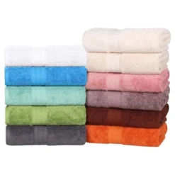 Cotton Plush Highly-Absorbent Heavyweight Luxury 12 Piece Assorted Towel Set By Blue Nile Mills -Home Decor Store GUEST e7481be8 d1d2 44e9 8a84 a93bf41250ac 2