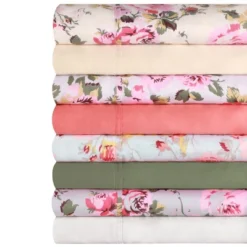 Soft 300 Thread Count Cotton Sheet Bed Set, Vintage Floral Or Solid Bedding Bohemian Wildflower By Blue Nile Mills -Home Decor Store GUEST e772c404 44cd 43e4 b120 48fdb0a71185