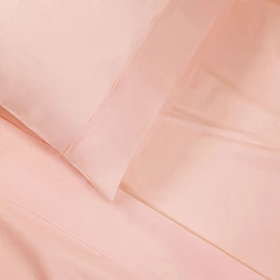 300-Thread Count Breathable Cotton Percale Deep Pocket Solid Bed Sheet Set By Blue Nile Mills 4 300-Thread Count Breathable Cotton Percale Deep Pocket Solid Bed Sheet Set By Blue Nile Mills - Image 2