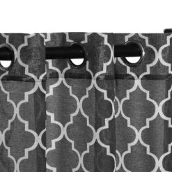 Trellis Geometric Sheer Grommet-Top Curtain Panels By Blue Nile Mills