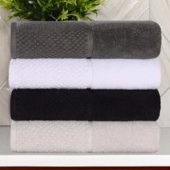 100% Cotton Medium Weight Two-Toned Jacquard And Solid Assorted Towel Set By Blue Nile Mills -Home Decor Store GUEST e8e2ed70 71f4 4ccf 9bb5 2c1daf9f95b4