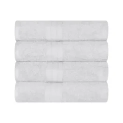 Cotton Solid Highly-Absorbent 4-Piece Bath Towel Set By Blue Nile Mills -Home Decor Store GUEST e94c3e69 4f31 43f7 85b5 f8ea8675ede2