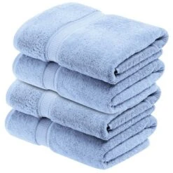 Premium Cotton 800 GSM Heavyweight Plush Luxury 4 Piece Bathroom Towel Set By Blue Nile Mills -Home Decor Store GUEST ea14f5b9 04e0 4dba a5d4 3327ebc689ec