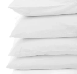 Lightweight Cotton Blend Hotel Quality Pillowcase Set, Bright White, Set Of 12 By Blue Nile Mills