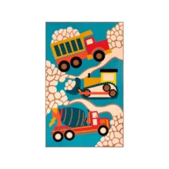 Construction Zone Non-Slip Kids Playroom Decor Washable Indoor Area Rug By Blue Nile Mills -Home Decor Store GUEST ee50f65c 1b1e 45e4 991c 8752742e1aed