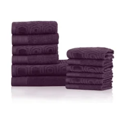 Modern Combed Cotton Honeycomb Jacquard And Solid Plush Towel Set By Blue Nile Mills -Home Decor Store GUEST eeadee5e 278a 435b b04e b392a671b992