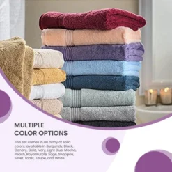 Classic Cotton Absorbent And Quick-Drying 4-Piece Bath Towel Set By Blue Nile Mills -Home Decor Store GUEST f00950c6 f089 4bb0 baa0 bda7c522161e