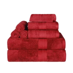8 Piece Assorted Bath Towel Set, Rayon From Bamboo And Cotton, Ultra-Soft Plush Quick Drying, Solid Terry Towels With Dobby Border By Blue Nile Mills -Home Decor Store GUEST fc42877a 9785 4df9 b8bf c66246d0012b